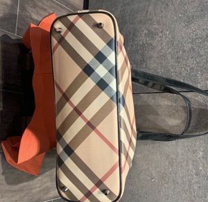 Burberry’s Haymarket Check Tote Patent Leather