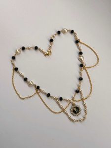 ₊˚⊹౨ black rose necklace ৎ ₊˚⊹