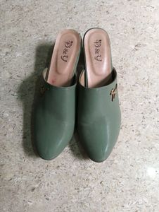 Green Heeled Mules