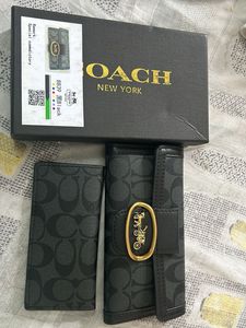 Elegant Combo- Black Coach Wallet- 2 Wallets
