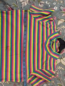 colourful striped crop top