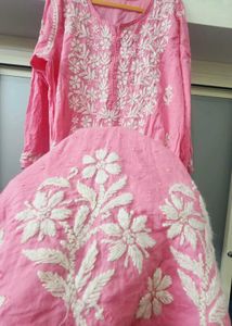 Chicken Kari Kurta Pink Colour
