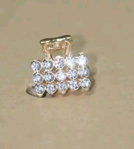 2 Pearl &amp; Gold Studded Mini Hair Clutcher Combo