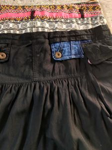 Patchwork detail Ruched skirt