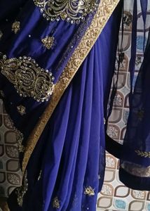 Navy Blue Colour Traditional Look