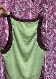 Green &amp; Brown Ringer Tank