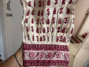 “Kalini” Floral Yoke Cotton Kurta 3piece Set