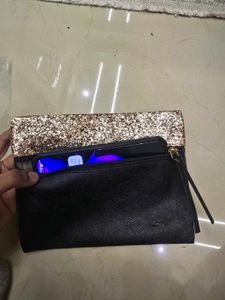 Sparkly Gold &amp; Black Clutch