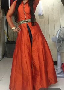Very Stylish Indian Style Dres Orange An Navy Blue
