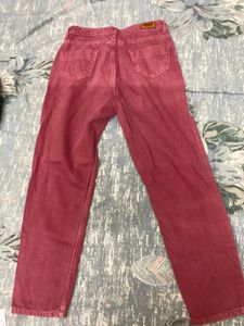 Red Straight Leg Jeans