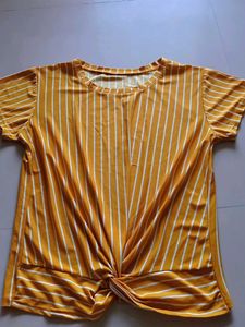 Mustard Yellow Strip T Shirt