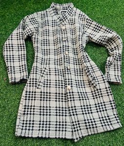 Stylish Plaid Coat unused