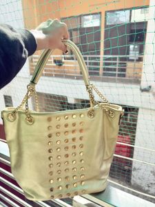 Gold Studded Tote Bag