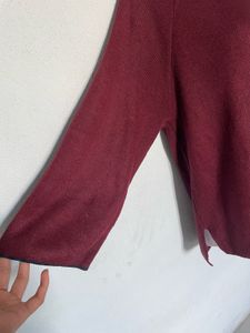 Burgundy Knit Top