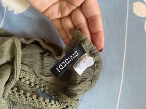 H&amp;M divided olive green top