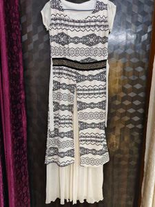 Elegant White &amp; Blue gown