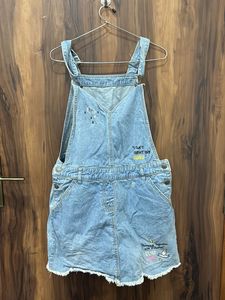 Denim Dungaree With Pockets
