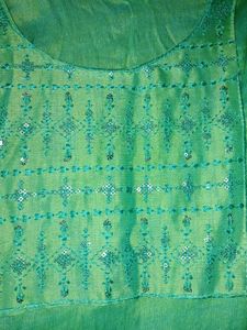 Green Embellished Sleeveless Top