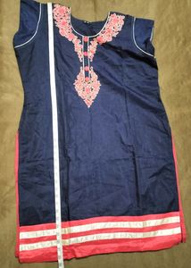 Navy Blue Silk Kurta