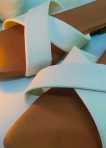 Cream Cross Strap Sandals