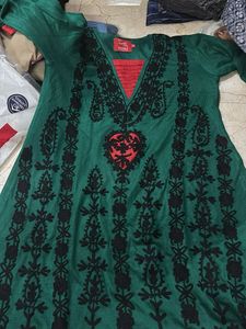 Green Embroidered Dress