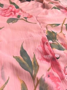 Floral Print Button-Up Blouse