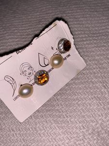 Diamond And Pearl Earings