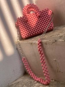Cute Pink Korean Handbag Or Sling Bag