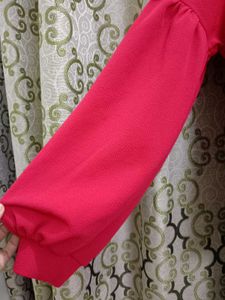 Shein Red Mock Neck Top XS