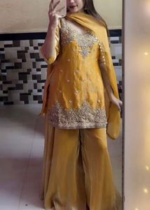yellow heavy design sharara