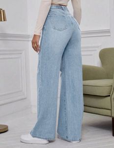 Ripped Wide Leg Denim Jeans