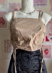 Beige Gather Up Top
