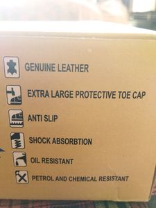 Pure Leather Black Color Safety Shoes
