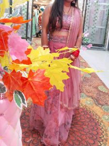 Pink Floral Lehenga  Choli