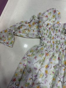 Floral Chiffon Smocked Blouse