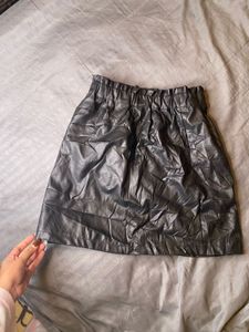 Black Faux Leather Mini Skirt