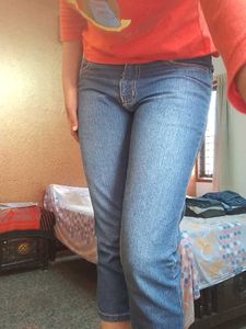 Denim Mid Calf Length Pant