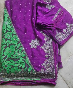 Beautiful Work Saree With Blouse ♥️