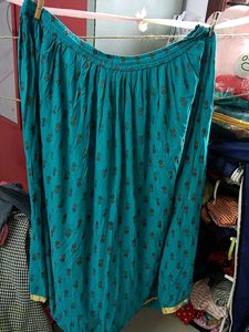 Teal Printed Skirt