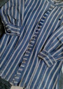 Striped Button-Up Tunic