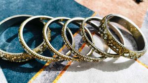Set of Six Gold-tone Bangles