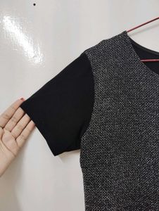 Glitter Tweed Peplum Top