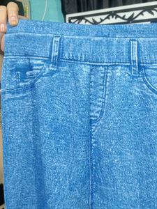 Denim Look Leggings stretchable legi like new