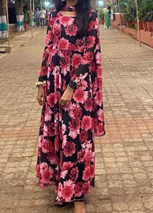 Black Floral Anarkali