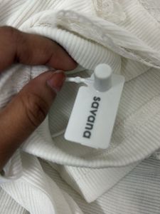 SALE‼️SAVANA Lace Trim Long Sleeve Crop Top