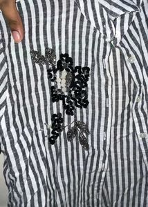 Striped Button-Down oversizedl Shirt