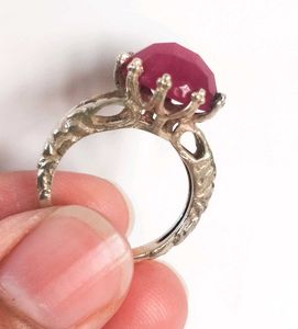 Sterling Silver Queen Ruby Gemstone Ring