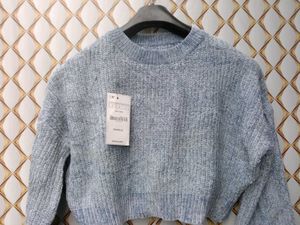 New With Tag Korean Baggy Crop Sweatshirt