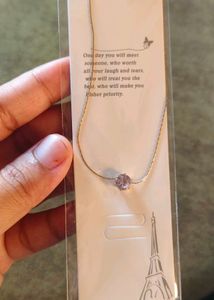Anti Tarnish Solitaire diamond necklace Chain