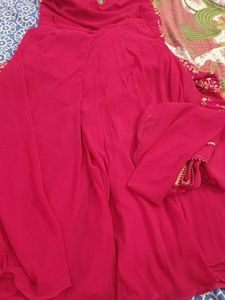 Pink Embroidered Palazzo Set